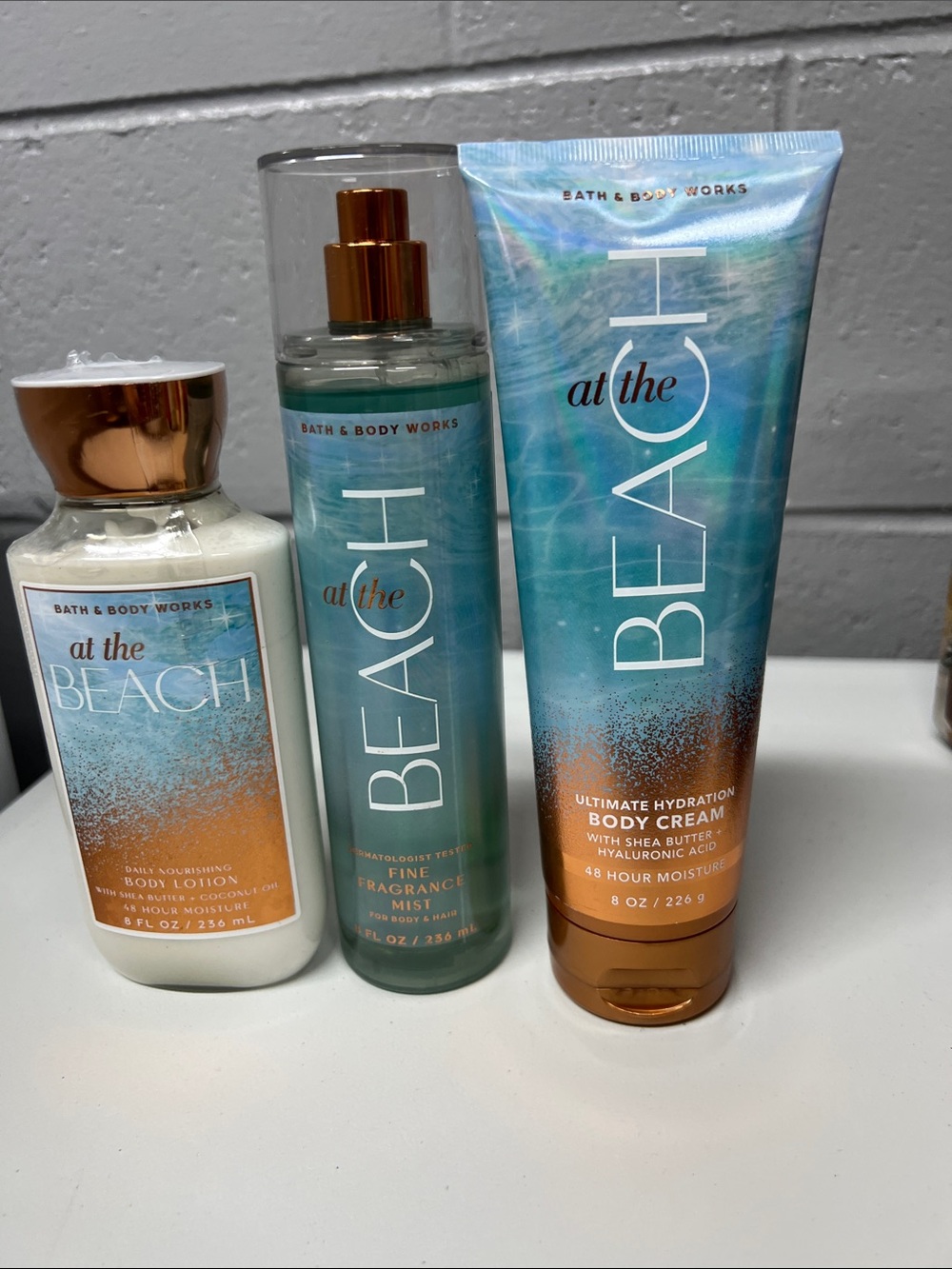 Bath & Body Works At The Beach Body Cream & Mist Duo - Blue, Teal, Copper